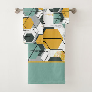 Honeycombs. Abstract geometric pattern.1 Bath Towel Set