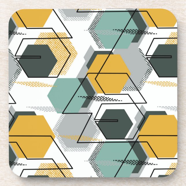 Honeycombs. Abstract geometric pattern.1  Coaster (Front)