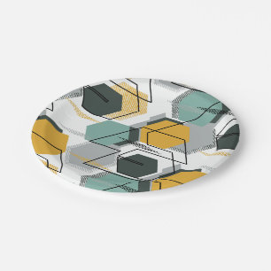 Honeycombs. Abstract geometric pattern.1  Paper Plate