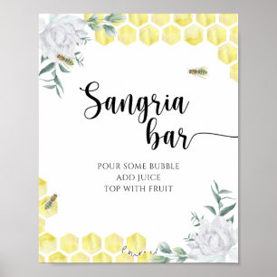 Honeycombs bridal shower - Sangria bar poster