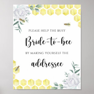 Honeycombs - Help the busy bride Address Poster