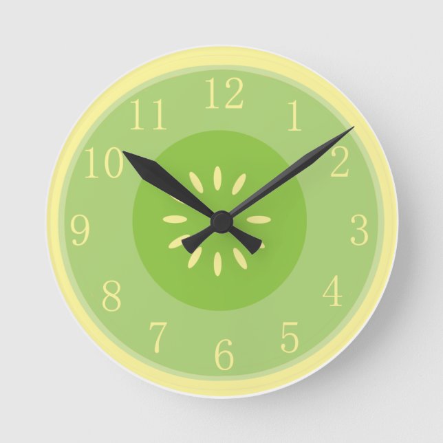 Honeydew Melon Art Cool Pastel Green Kitchen Clock (Front)