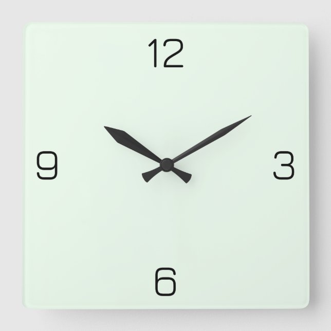 Honeydew Melon Green F0FFF0 Colour with Name Optio Square Wall Clock (Front)