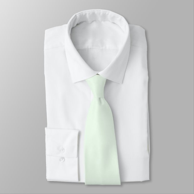 Honeydew Melon Green F0FFF0 Solid Colour Design Tie (Tied)