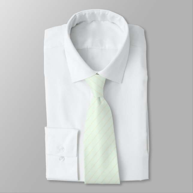 Honeydew Melon Green with Beige Pinstripes Tie (Tied)