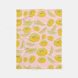 Honeydew Melons Fruit Pattern Fleece Blanket