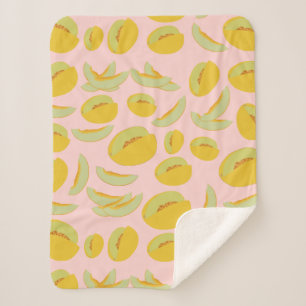 Honeydew Melons Fruit Pattern Sherpa Blanket
