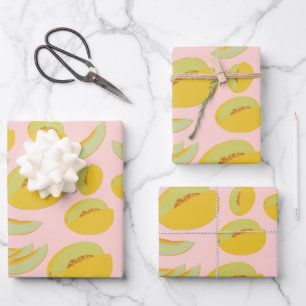 Honeydew Melons Fruit Pattern Wrapping Paper Sheet