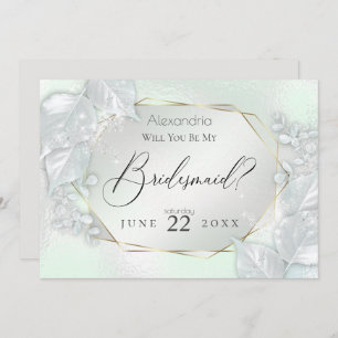 Honeydew Shimmery Will You Be My Bridesmaid Invitation