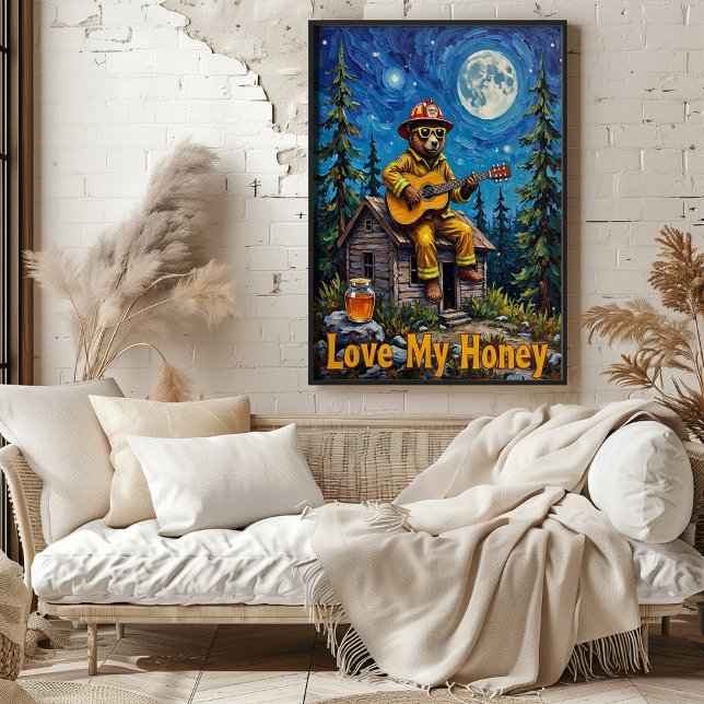 Honeyed Melodies: Bear on the Roof Poster (Creator Uploaded)