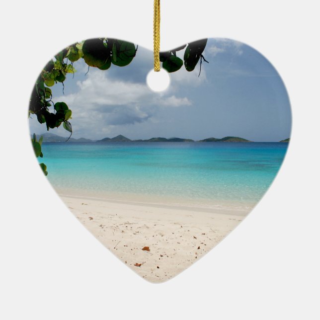 Honeymoon Bay, St. John USVI Ceramic Tree Decoration (Back)