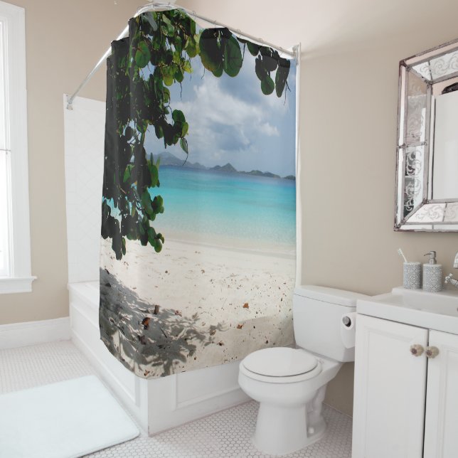 Honeymoon Bay (St. John, USVI) Shower Curtain (In Situ)