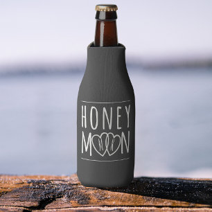 Honeymoon Bride and Groom Monogram Bottle Cooler