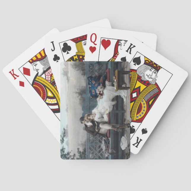 Honeymoon (Bride and Groom on a Bench) Playing Cards (Back)