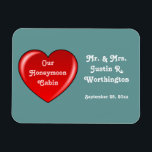 Honeymoon Cabin Custom Cruise Door Marker Magnet<br><div class="desc">Honeymoon Cabin Door Marker. Personalize any text you like. A thoughtful bon voyage gift! Cruise Ships keep getting bigger and bigger. The hallways with longer and longer rows of cabin doors that all look alike.! Mark YOUR stateroom door with a Staterooom Door Marker, and spot it easily! Makes a thoughtful...</div>