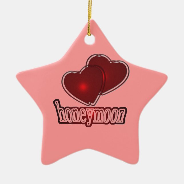 Honeymoon Ceramic Tree Decoration (Front)