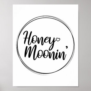 Honeymoon Couple Wedding Honeymoonin Brides Groom Poster