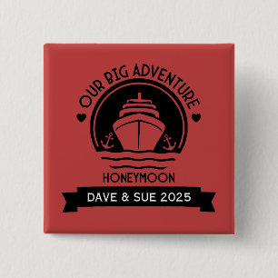 Honeymoon Cruise 15 Cm Square Badge
