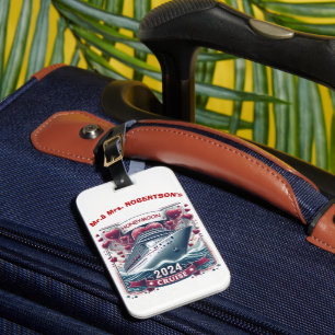 Honeymoon Cruise 2024, Just married, Valentine Day Luggage Tag