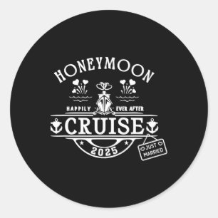 Honeymoon Cruise 2025 Bride And Groom Newlywed Cru Classic Round Sticker