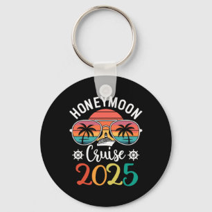 Honeymoon Cruise 2025 Just Married Matching Couple Key Ring