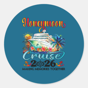 Honeymoon Cruise 2026 Just Married Classic Round Sticker