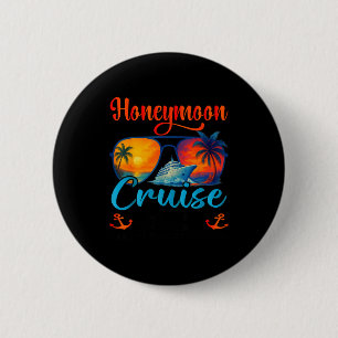 Honeymoon Cruise 2026 Just Married Design 6 Cm Round Badge
