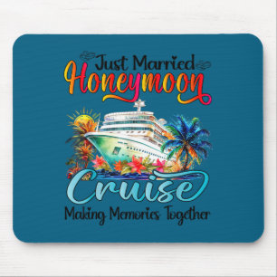 Honeymoon Cruise 2026 Just Married Graphic Art Mouse Mat