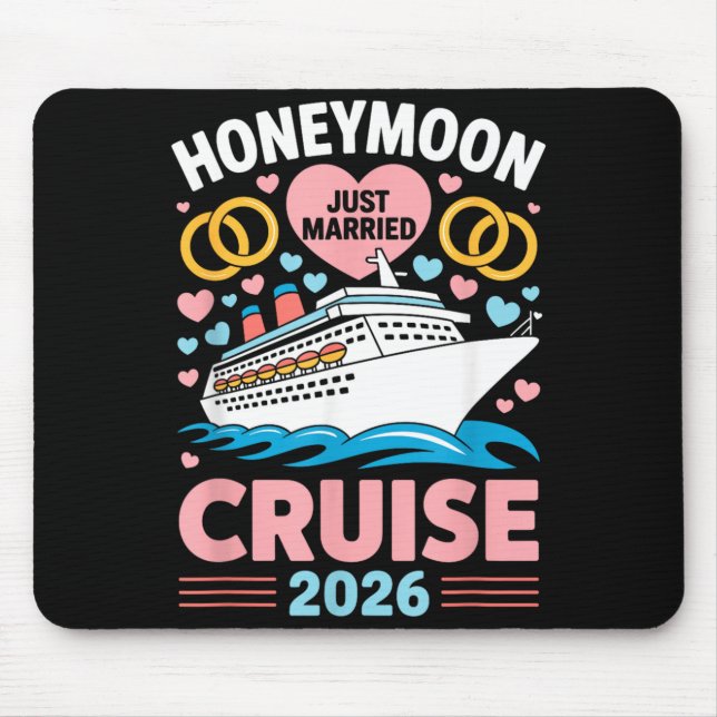 Honeymoon Cruise 2026 Married Couples Keepsake Mouse Mat (Front)