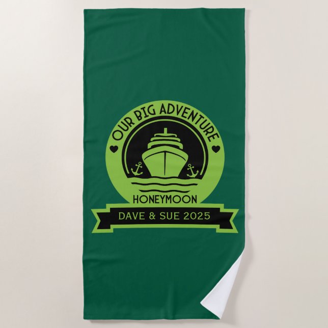 Honeymoon Cruise Beach Towel (Front)