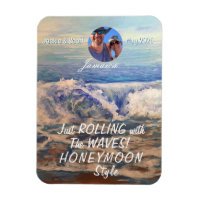 Honeymoon  Cruise Blue PERSONALIZE Photo Magnet