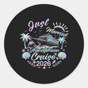 Honeymoon Cruise For Matching Couples 2026 Married Classic Round Sticker
