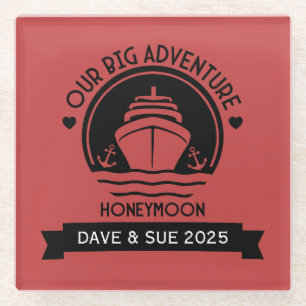Honeymoon Cruise Glass Coaster