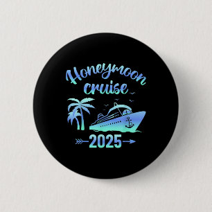 Honeymoon Cruise Just Married 2025 Couples Matchin 6 Cm Round Badge