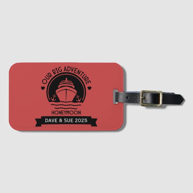 Honeymoon Cruise Luggage Tag (Front Horizontal)