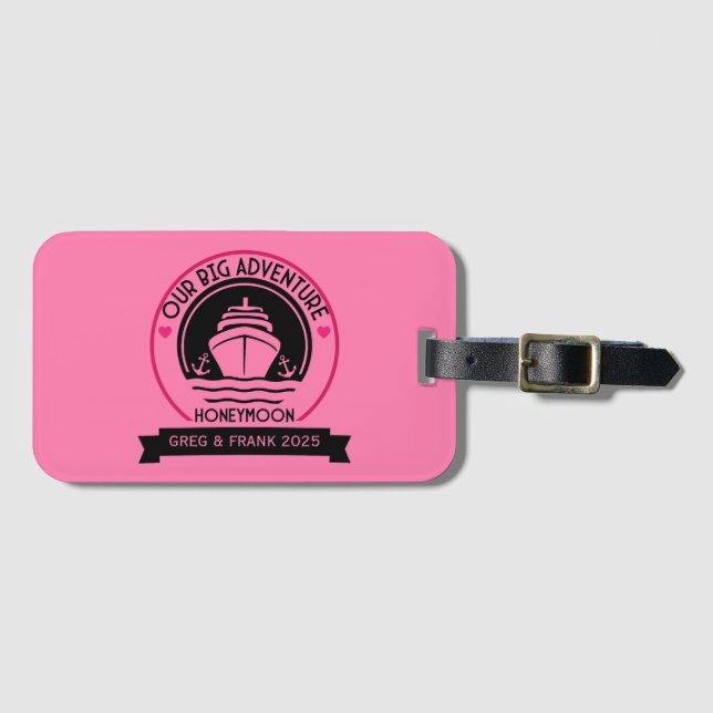 Honeymoon Cruise Luggage Tag (Front Horizontal)