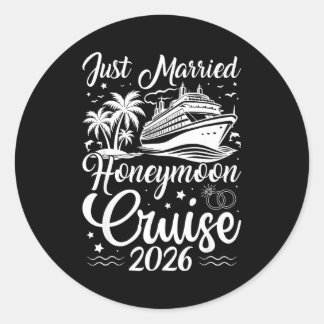 Honeymoon Cruise Matching Couples Married Classic Round Sticker