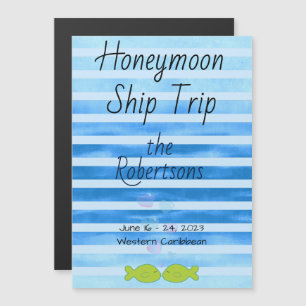 Honeymoon Cruise Stateroom Door Marker Magnetic Invitation