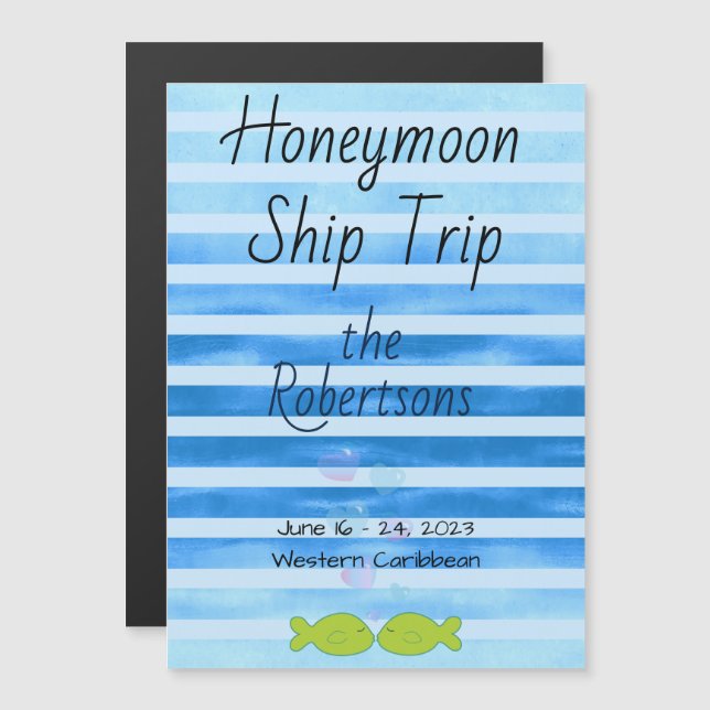 Honeymoon Cruise Stateroom Door Marker Magnetic Invitation (Front/Back)