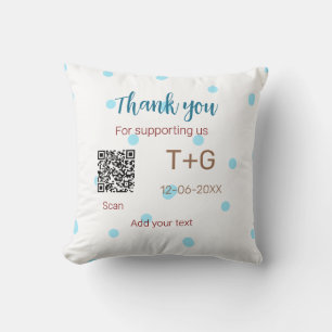 Honeymoon fund Add Q R code couple name wedding Cushion