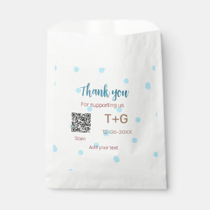 Honeymoon fund Add Q R code couple name wedding Favour Bags