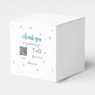 Honeymoon fund Add Q R code couple name wedding Favour Box