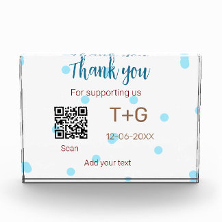 Honeymoon fund Add Q R code couple name wedding Photo Block