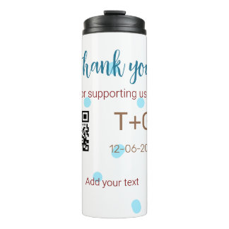 Honeymoon fund Add Q R code couple name wedding Thermal Tumbler
