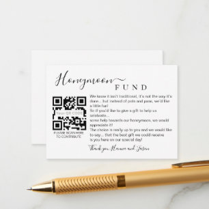 Honeymoon fund card with QR