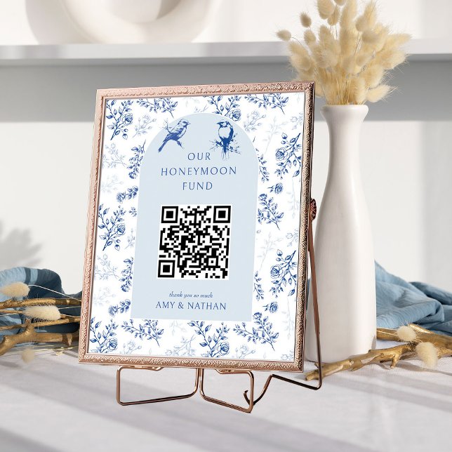 Honeymoon Fund Chinoiserie Vintage Wedding Sign (Honeymoon Fund wedding sign from the Chinoiserie Wedding Collection by Darling & May)