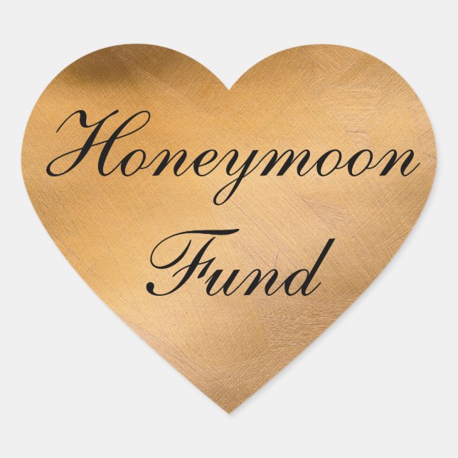 Honeymoon Fund Copper Heart Sticker (Front)
