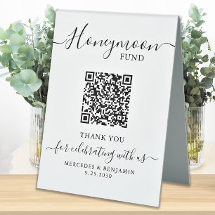 Honeymoon Fund Elegant Calligraphy QR Code Wedding