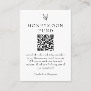 Honeymoon Fund Minimalist Botanical Wedding Enclosure Card
