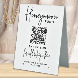 Honeymoon Fund Modern Calligraphy QR Code Wedding